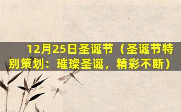 12月25日圣诞节（圣诞节特别策划：璀璨圣诞，精彩不断）