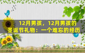 12月男孩，12月男孩的圣诞节礼物：一个难忘的经历