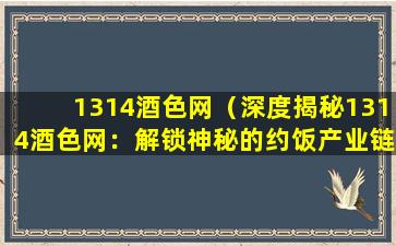 1314酒色网（深度揭秘1314酒色网：解锁神秘的约饭产业链）