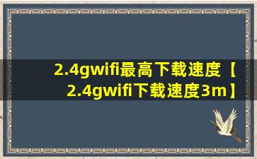 2.4gwifi最高下载速度【2.4gwifi下载速度3m】