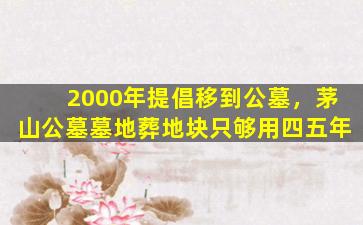 2000年提倡移到公墓，茅山公墓墓地葬地块只够用四五年