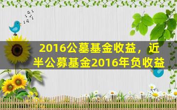 2016公墓基金收益，近半公募基金2016年负收益