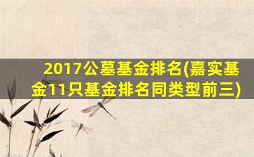 2017公墓基金排名(嘉实基金11只基金排名同类型前三)