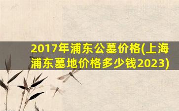 2017年浦东公墓价格(上海浦东墓地价格多少钱2023)