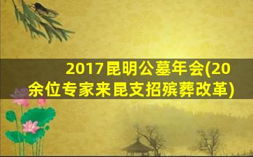 2017昆明公墓年会(20余位专家来昆支招殡葬改革)