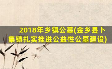 2018年乡镇公墓(金乡县卜集镇扎实推进公益性公墓建设)