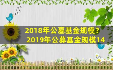 2018年公墓基金规模？2019年公募基金规模14
