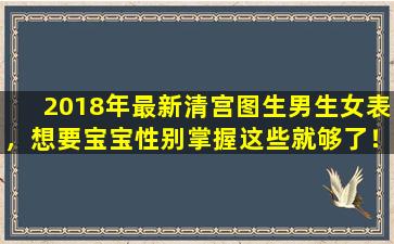 2018年最新清宫图生男生女表，想要宝宝性别掌握这些就够了！