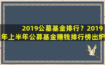 2019公墓基金排行？2019年上半年公募基金赚钱排行榜出炉