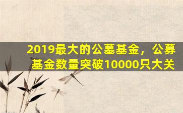 2019最大的公墓基金，公募基金数量突破10000只大关