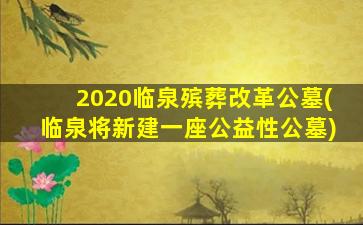 2020临泉殡葬改革公墓(临泉将新建一座公益性公墓)