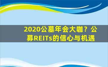 2020公墓年会大咖？公募REITs的信心与机遇
