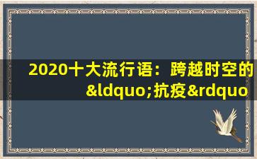 2020十大流行语：跨越时空的“抗疫”智慧