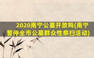 2020南宁公墓开放吗(南宁暂停全市公墓群众性祭扫活动)