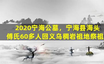 2020宁海公墓，宁海县海头傅氏60多人回义乌稠岩祖地祭祖