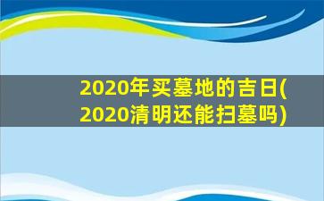 2020年买墓地的吉日(2020清明还能扫墓吗)