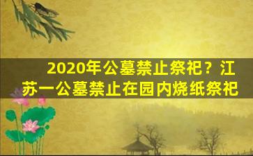 2020年公墓禁止祭祀？江苏一公墓禁止在园内烧纸祭祀