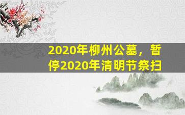 2020年柳州公墓，暂停2020年清明节祭扫