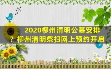 2020柳州清明公墓安排？柳州清明祭扫网上预约开启