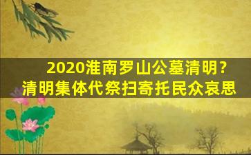 2020淮南罗山公墓清明？清明集体代祭扫寄托民众哀思