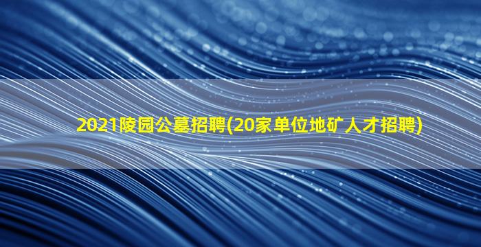 2021陵园公墓招聘(20家单位地矿人才招聘)