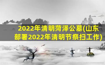 2022年清明菏泽公墓(山东部署2022年清明节祭扫工作)