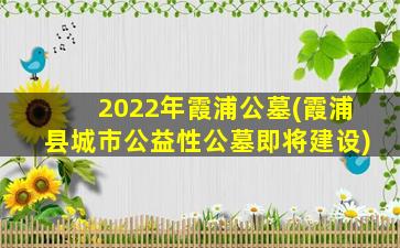 2022年霞浦公墓(霞浦县城市公益性公墓即将建设)