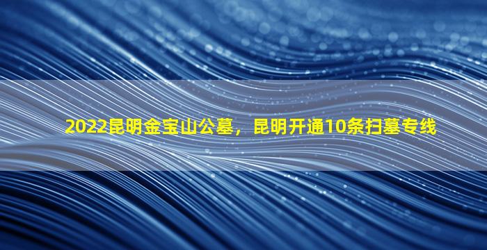 2022昆明金宝山公墓，昆明开通10条扫墓专线