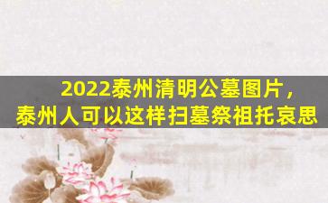 2022泰州清明公墓图片，泰州人可以这样扫墓祭祖托哀思