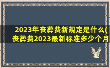 2023年丧葬费新规定是什么(丧葬费2023最新标准多少个月)