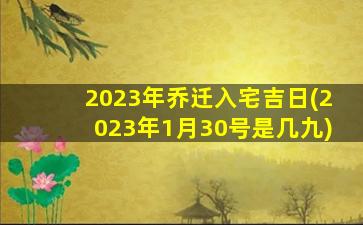 2023年乔迁入宅吉日(2023年1月30号是几九)