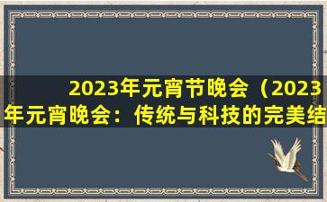 2023年元宵节晚会（2023年元宵晚会：传统与科技的完美结合）