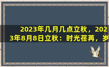 2023年几月几点立秋，2023年8月8日立秋：时光荏苒，岁月如梭，暑气渐消，凉风袭来。