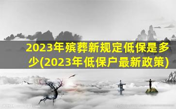 2023年殡葬新规定低保是多少(2023年低保户最新政策)