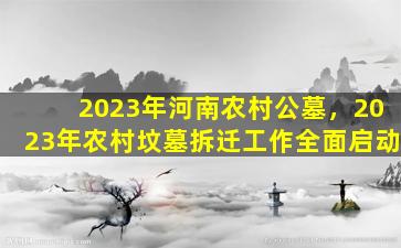 2023年河南农村公墓，2023年农村坟墓拆迁工作全面启动