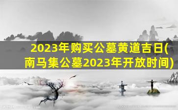 2023年购买公墓黄道吉日(南马集公墓2023年开放时间)