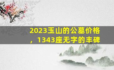 2023玉山的公墓价格，1343座无字的丰碑