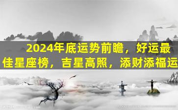 2024年底运势前瞻，好运最佳星座榜，吉星高照，添财添福运