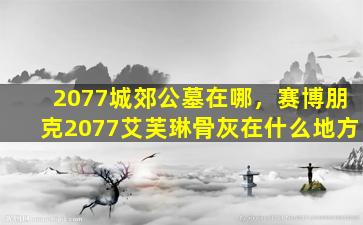 2077城郊公墓在哪，赛博朋克2077艾芙琳骨灰在什么地方