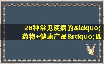 28种常见疾病的“药物+健康产品”匹配计划