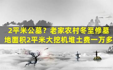 2平米公墓？老家农村冬至修墓地面积2平米大挖机堆土费一万多