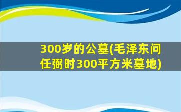 300岁的公墓(毛泽东问任弼时300平方米墓地)