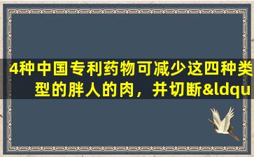 4种中国专利药物可减少这四种类型的胖人的肉，并切断“生肉的来源”