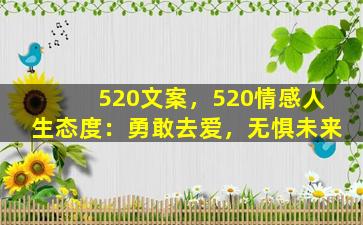 520文案，520情感人生态度：勇敢去爱，无惧未来