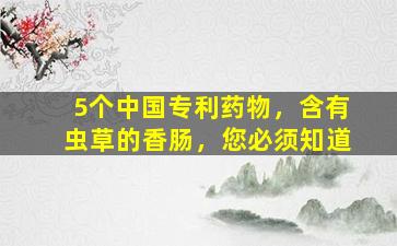 5个中国专利药物，含有虫草的香肠，您必须知道
