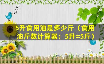5升食用油是多少斤（食用油斤数计算器：5升=5斤）