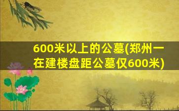 600米以上的公墓(郑州一在建楼盘距公墓仅600米)
