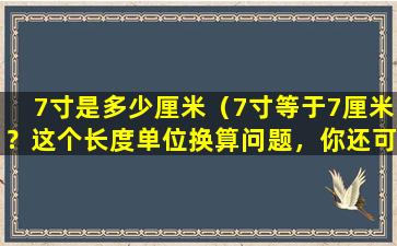 7寸是多少厘米（7寸等于7厘米？这个长度单位换算问题，你还可以了解到更多吧！）