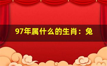 97年属什么的生肖：兔