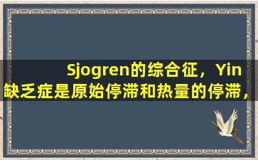 Sjogren的综合征，Yin缺乏症是原始停滞和热量的停滞，甜美而冷湿的处方：甜，冷，干净，湿润的阴茎和凉爽的血液